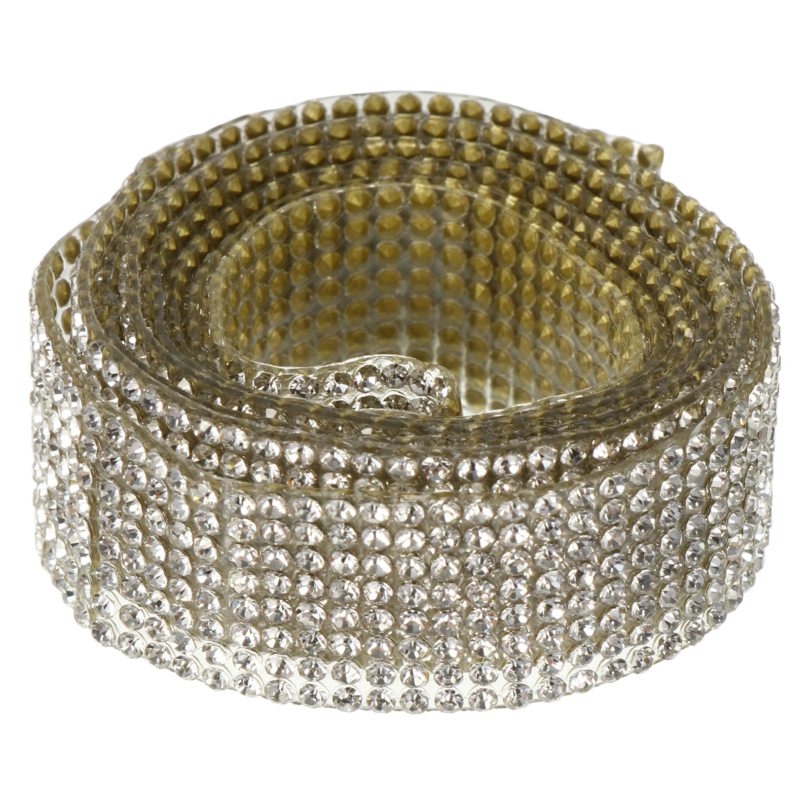 

Adhesive Rhinestone Fringe Gold Diamond Trimming Ribbon Wedding Belt S Wrap DIY Craft Crystal Sparkling Tape Decor