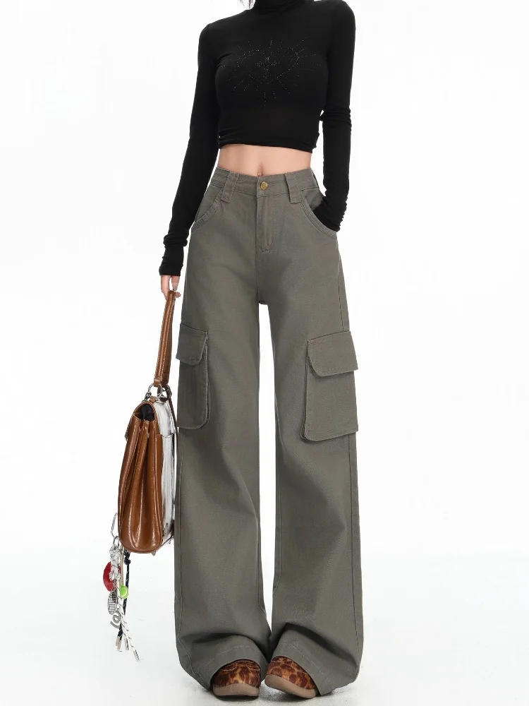 

Early Autumn High Waist Bell Bot Denim Jeans Women's New American Sle ey Workwear Jeans Loose Fit Ladies Premium