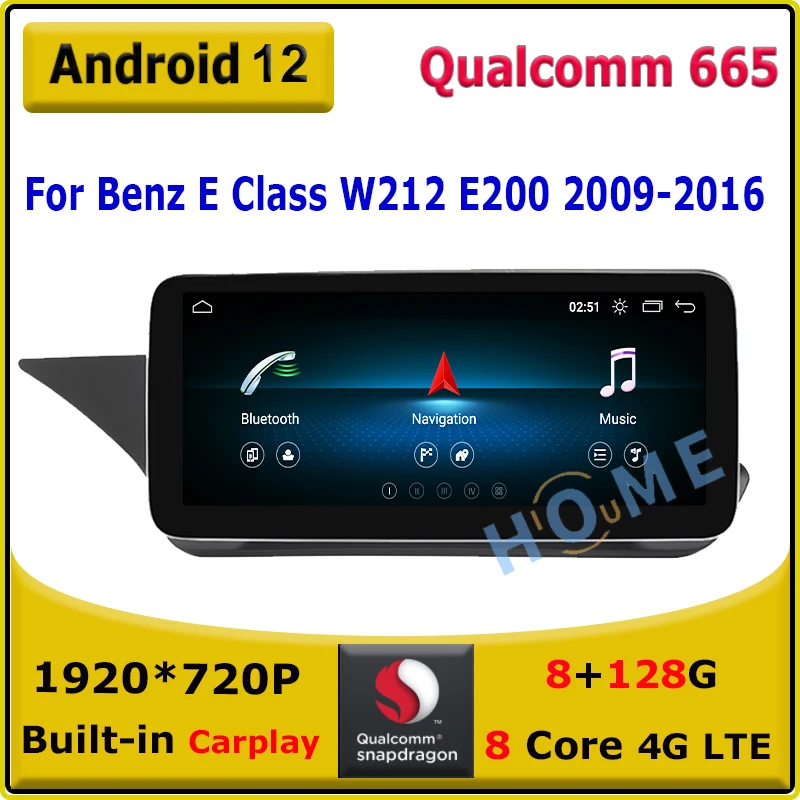 

Android 12 10.25 12.5inch Snapdragon Car Multimedia Player GPS For Mercedes Benz E Class W212 E200 E230 E260 E300 S212 2009-2016