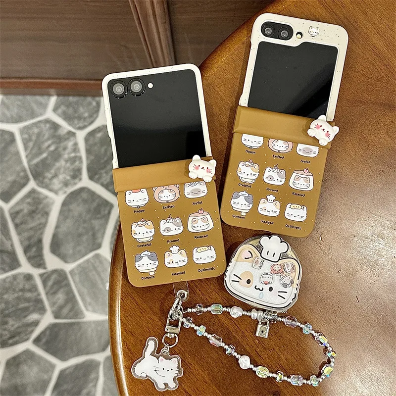 

Cute Chef Cat Magnet for Samsung Galaxy Z Flip 7 6 5 4 Protective Back Cover for ZFlip5 ZFlip6 ZFlip7 Case Shell