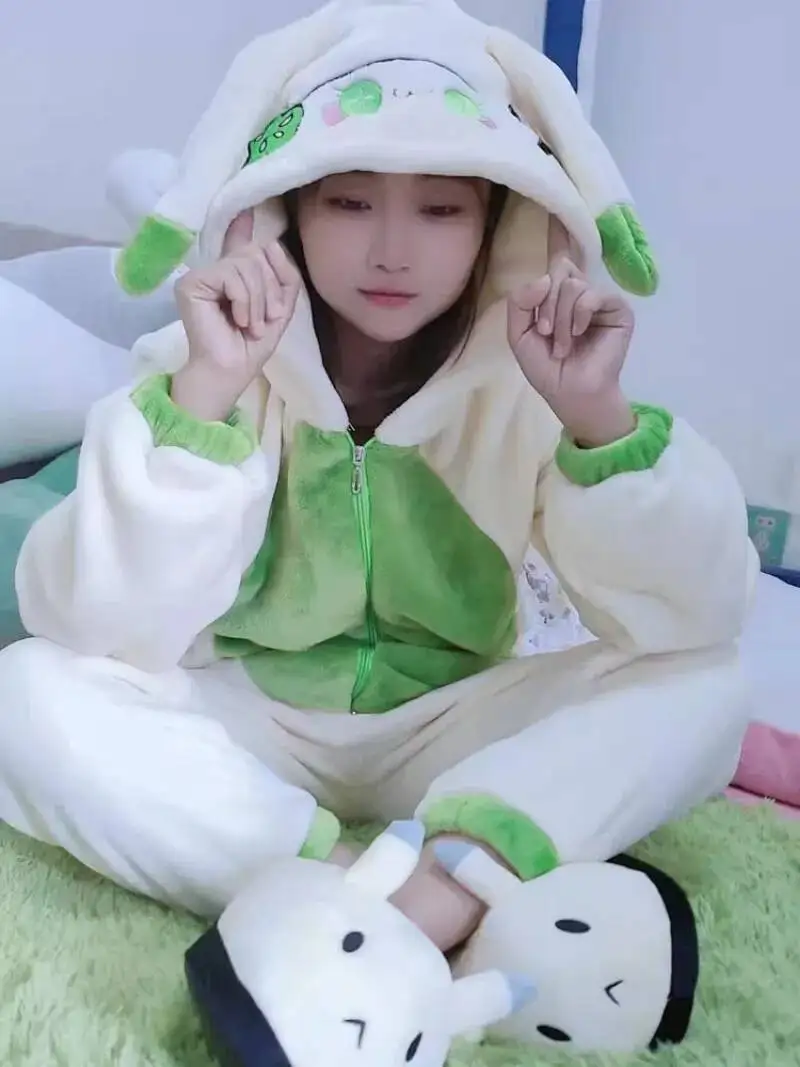 Gioco Cosplay Nahida Flanella Autunno Inverno Cartoon Home Costume Uomo Donna Tuta Coppie Pamas