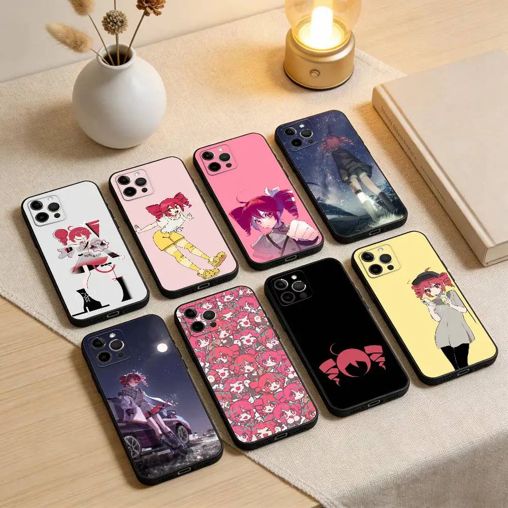 

Fukouna Girl K-Kasane T-Teto Phone Case For iPhone 17,16,15,14,13,12,11 Plus,Pro Max,XS,Soft Silicone Black Cover