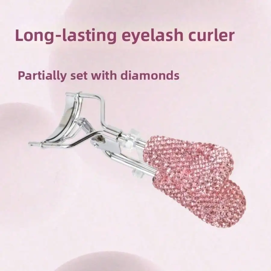 Rhinestone Decor Sunflower Eyelash Curler, Long-Lasting Curl Lash Tool, Fashion Portable Makeup Accessory