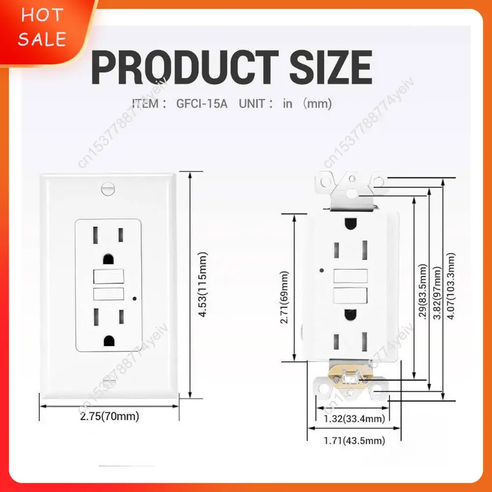 

5 упаковок розетки GFCI, 15 А, устойчивые к нетампурованию, декоративные розетки GFI со светодиодным индикатором, прерыватель заземляющей неисправности A62X