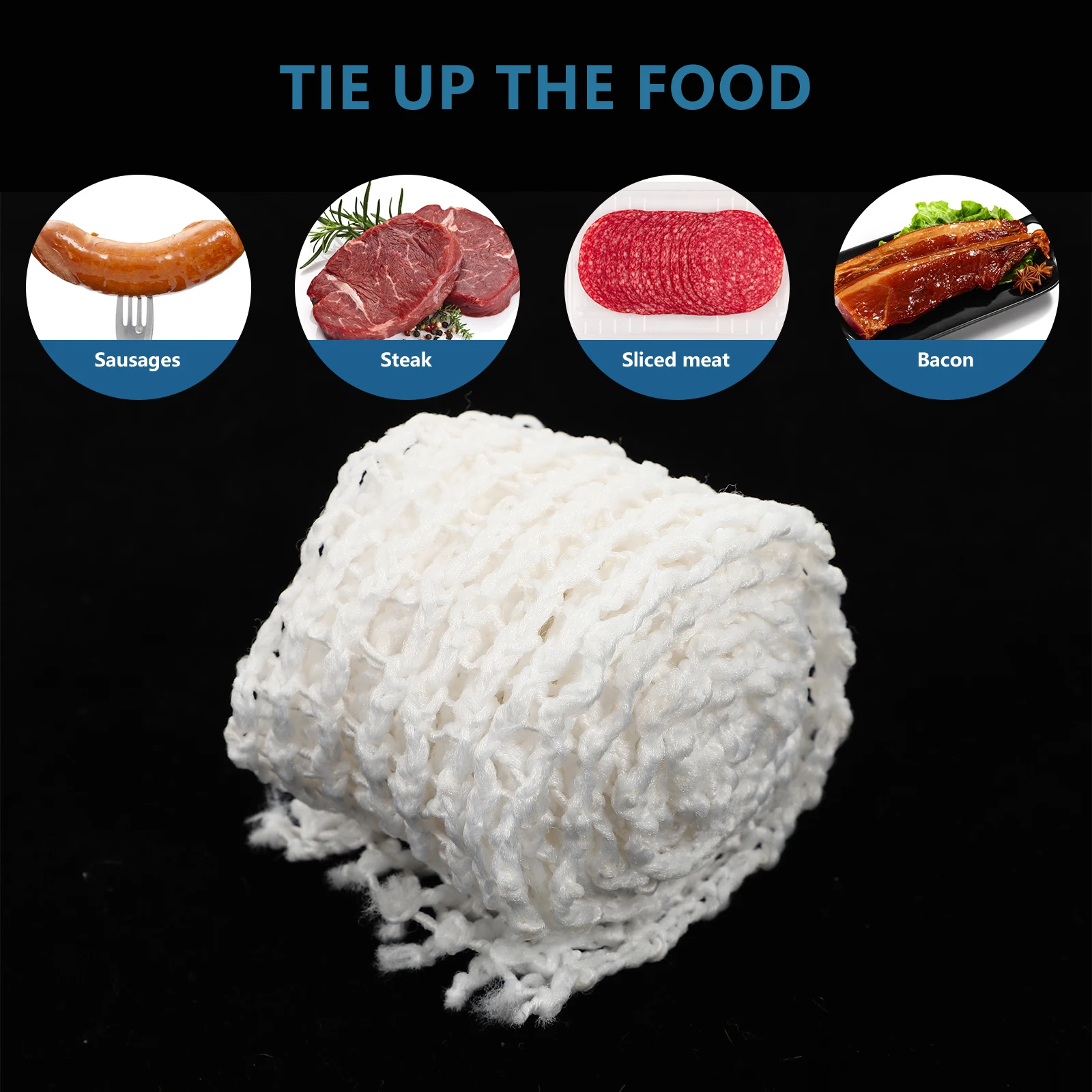

8pcs Cotton Meat Netting Bags for Ham Sausage Kitchen Packaging Twine Safe Premium Material Even Roast Professional