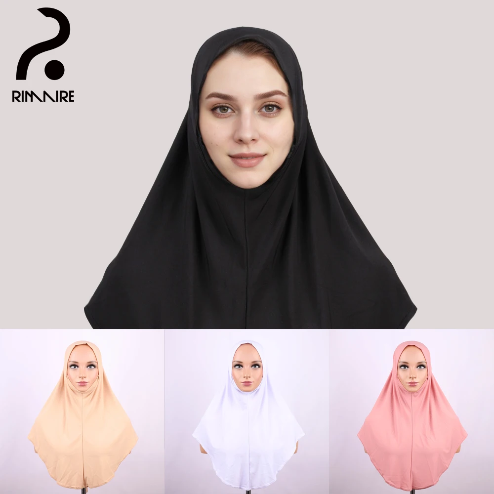 

Solid Muslim Hijab Spring Autumn Women Instant Turban High Quality Ladies Black Headscarves Shawl Wraps Gifts Wholesale RIMAIRE