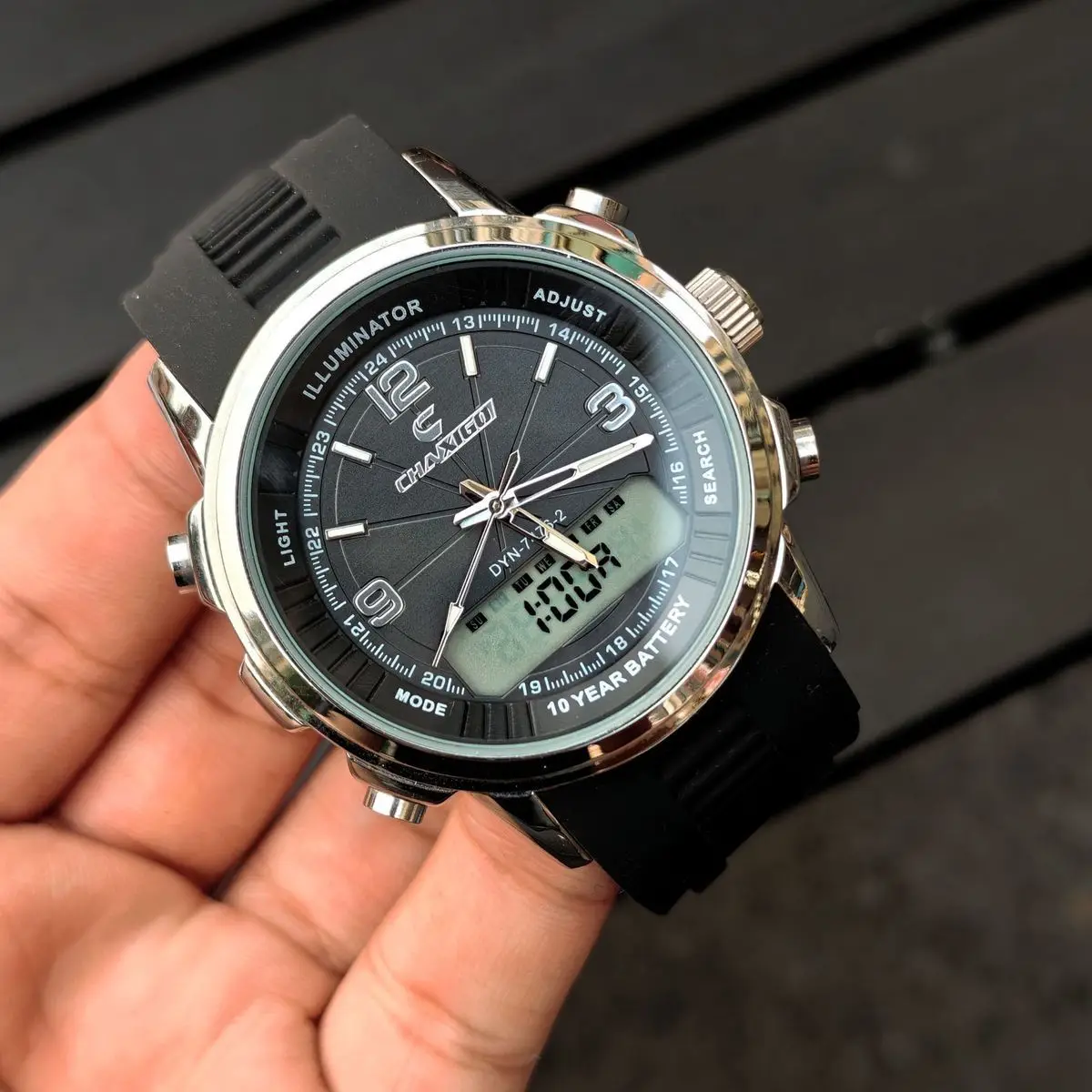 Men's Dual Display Waterproof Luminous Watch, Multifunction