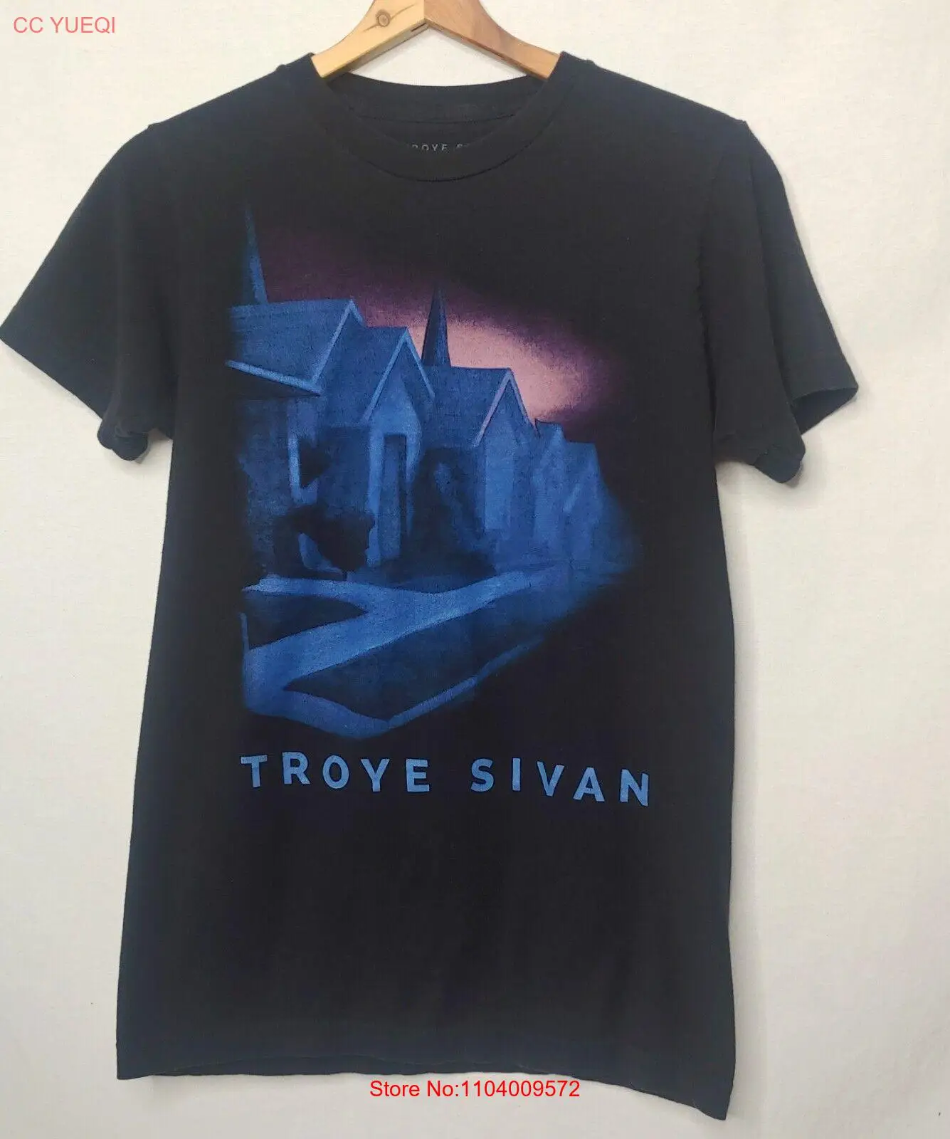 Troye Sivan Mens Small T Shirt Blue Neighborhood Black Short Sleeve Musician