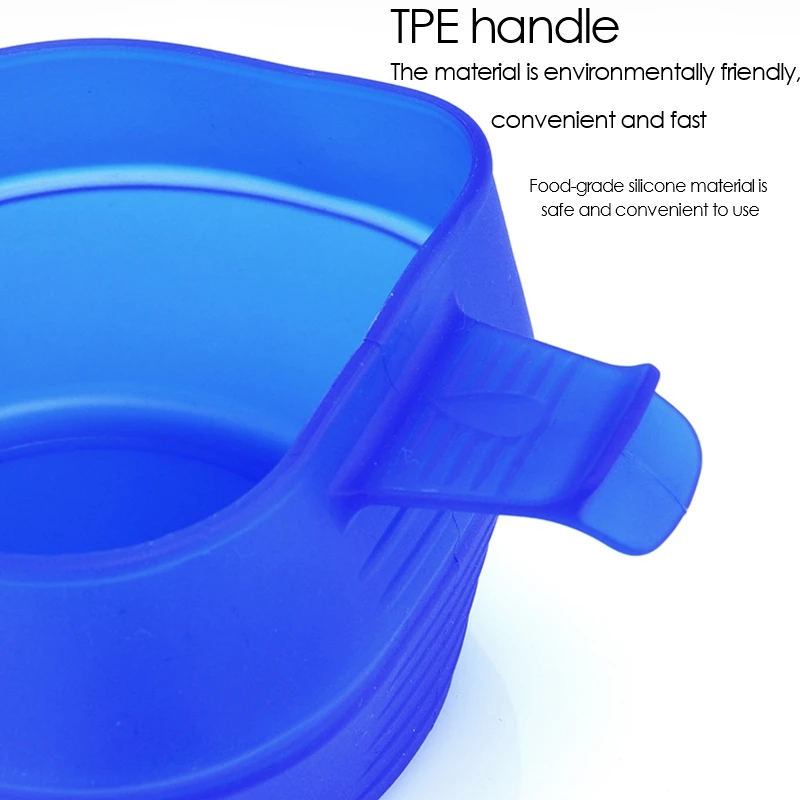 Taza plegable de TPE para acampar, tazón de bolsillo para exteriores, vajilla, utensilios de cocina, mango portátil, taza de turismo para senderismo, 250Ml