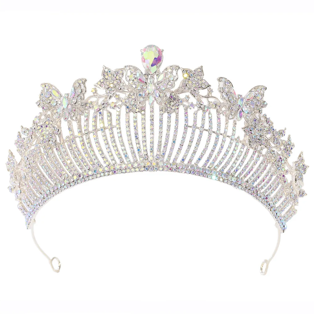 Alloy Lotus Crown Headpiece for Bride Wedding Hair Accessories Queens Tiara for Women view 6