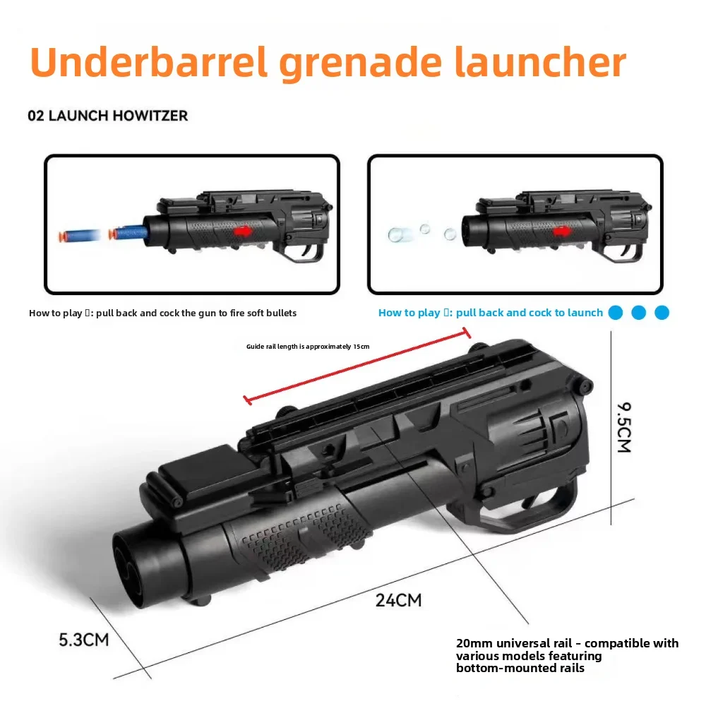 Universal Rail Mount Foam Soft Dart Launcher Manual Pull Back Shooting Accessory Hobby Game Custom Fitting