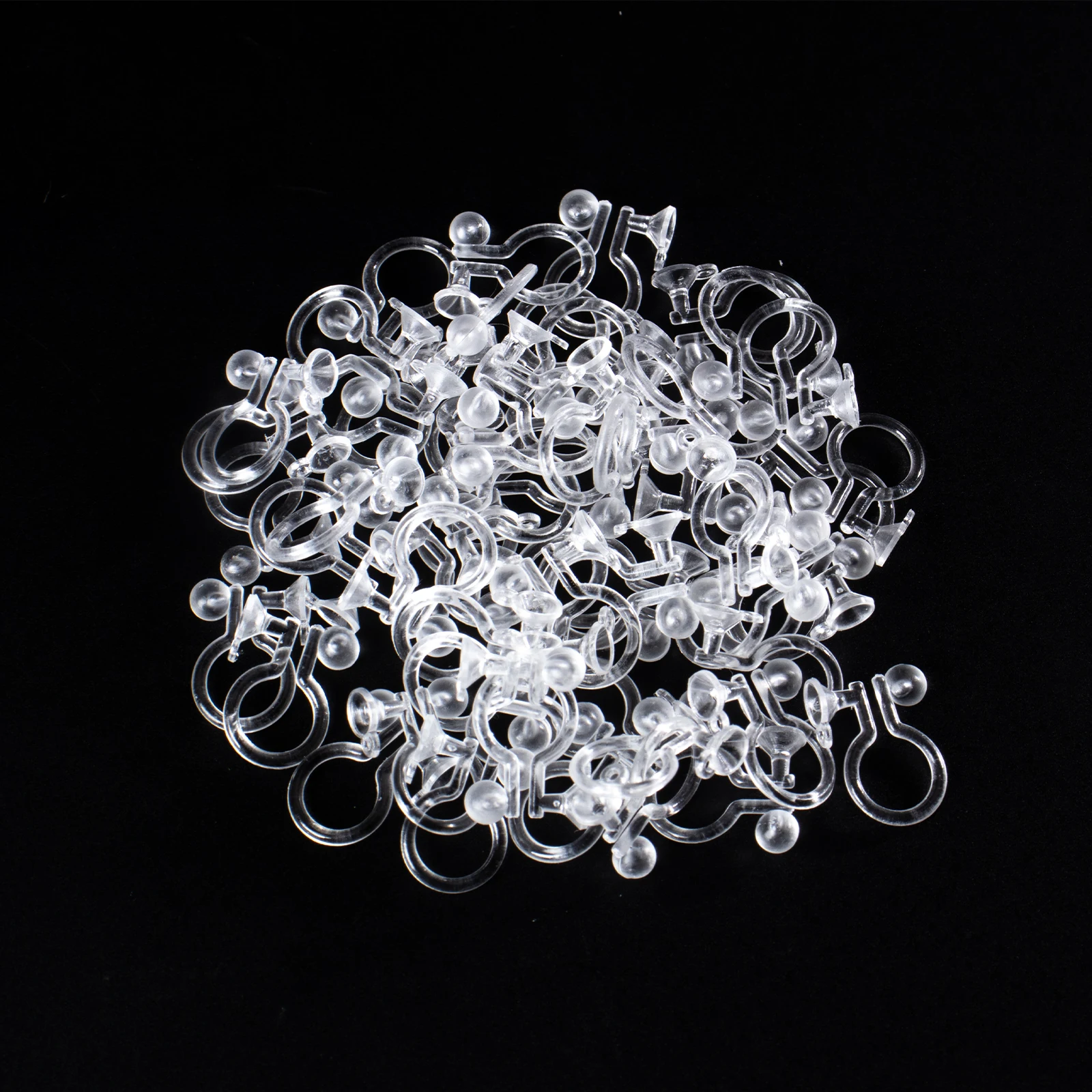 50 Pcs  Clear Plastic Clip-on Earring Converter Component Fit for 3mm Rhinestone 12x9x3mm  for Non Pierced Ears image 6