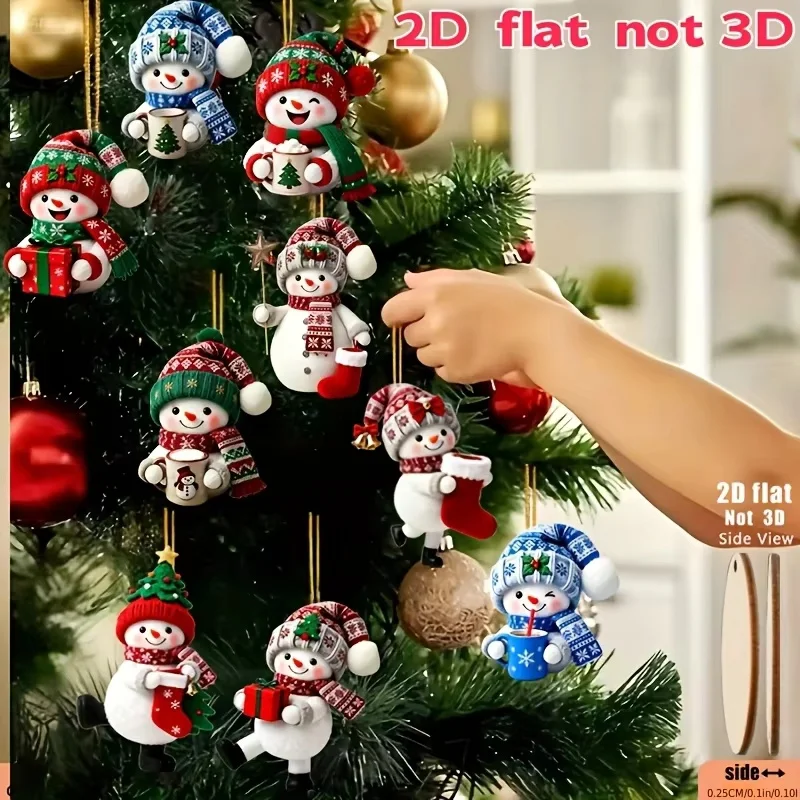 10/20 Pieces of Randomly Assorted Styles of Christmas Snowmen in Various Poses Holding Christmas Gifts, Handmade Christmas Ornaments, Holiday Party Decorations, Hanging Decorations for Christmas, Easter, and Valentine's Day, Great Gift Items