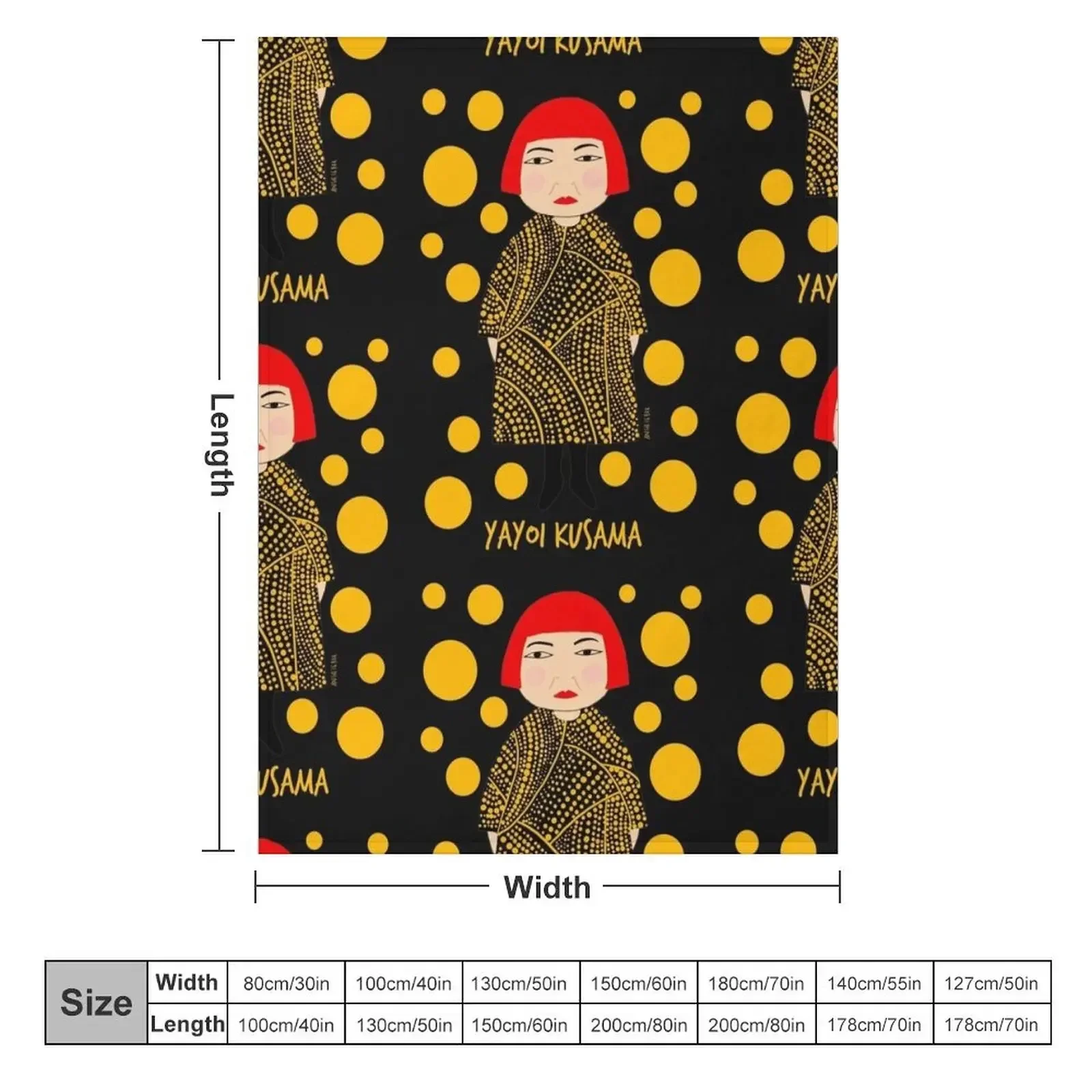 Yellow dots Yayoi Kusama inspired Throw Blanket Plaid Decorative Sofa Sofa Throw Bed covers Blankets