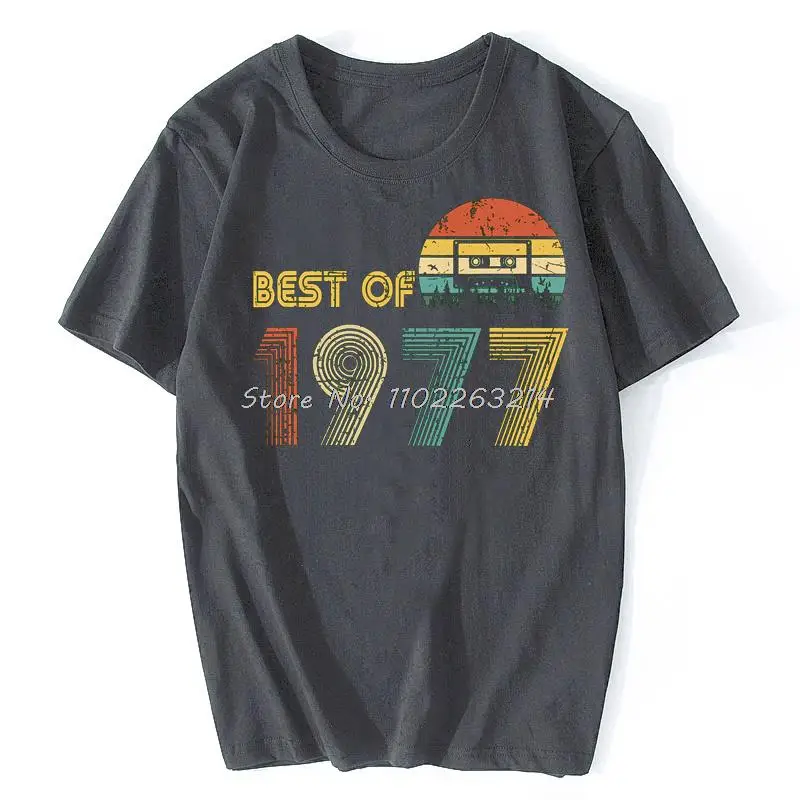 أفضل من 1977 43rd هدايا عيد ميلاد تي شيرت الرجال الجرافيك تي شيرت قصير الأكمام القطن الشريط التي شيرت كول تيز بلايز المتضخم #3