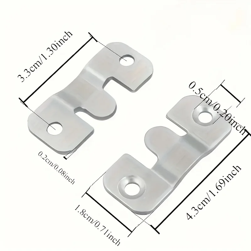 40-Piece Stainless Steel Heavy-Duty Embedded Interlocking Mounting Bracket Kit, with Matching Screws, Anti-Corrosion Wall Hardware, Suitable for Bed Corners, Furniture, Picture Frames, and Gallery Wall Hangings