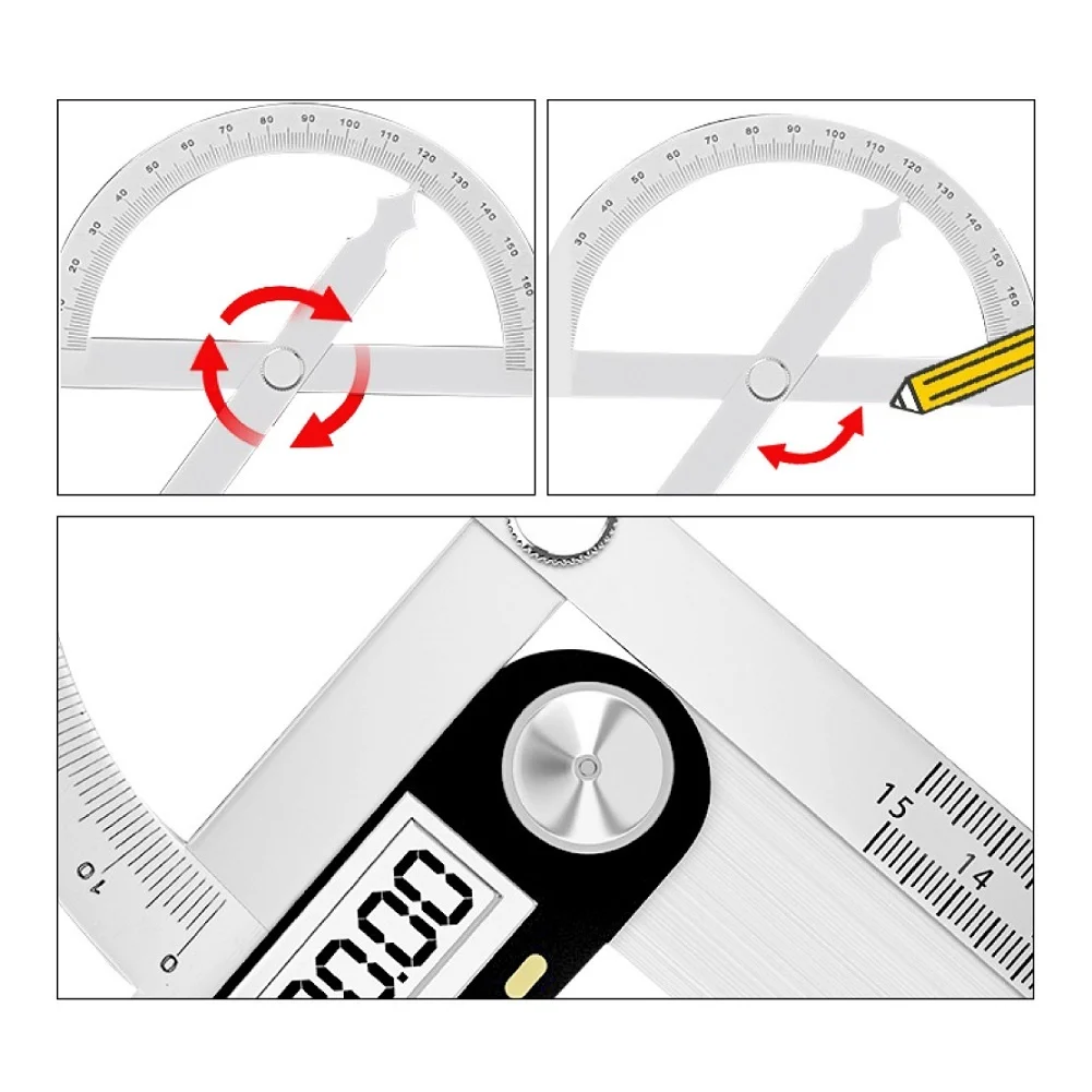 Daily Measurement Needs Angle Gauge Tool Accurate Measurement Instrument 180 Degree Ruler 0-180 Degree Rotation