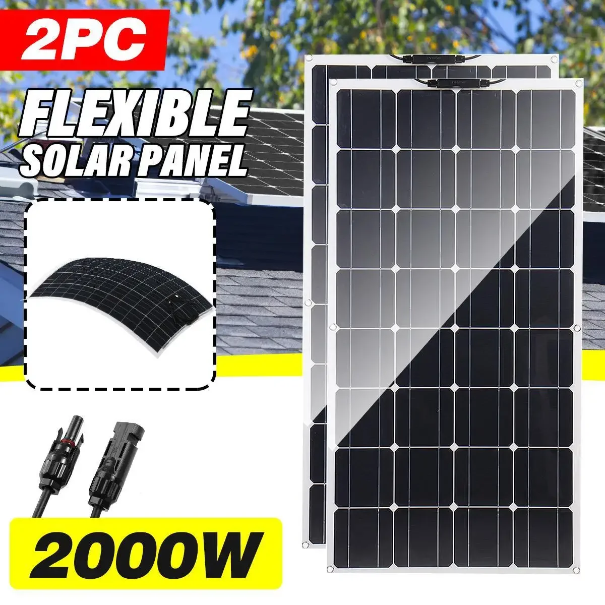 2000W Solar Panel System Kits For Home With 1000W 2000W Solar Panel 100A Charge Controller 220V Inverter 10Ah30Ah LFP Battery