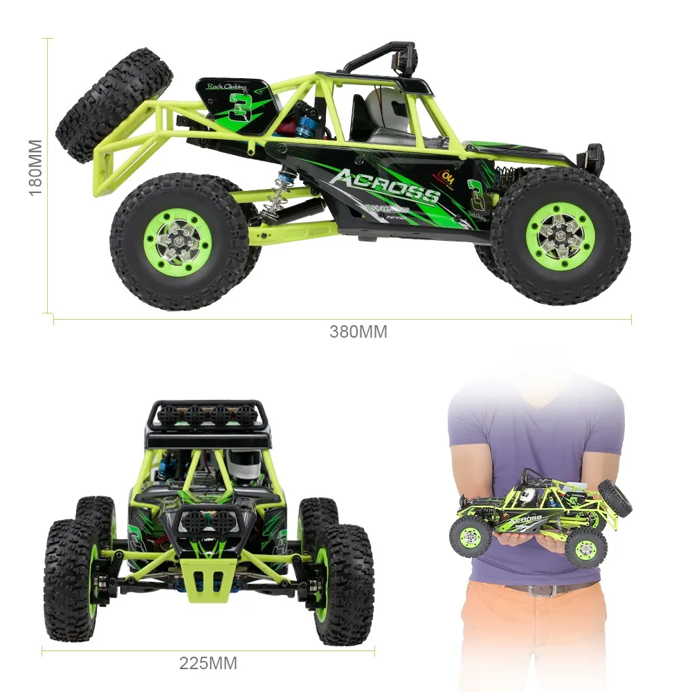 Wltoys 12427 50km/h High Speed Remote Control Car 1/12 2.4G 4WD Off Road Car RC Rock Crawler Cross-country Truck for Kid Adult