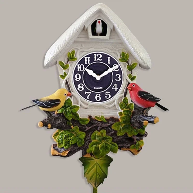 Cuckoo Wall Clock Silent Clocks Creative House Home Ornaments Interior Living Room Wall Decoration Items on The Hour Design