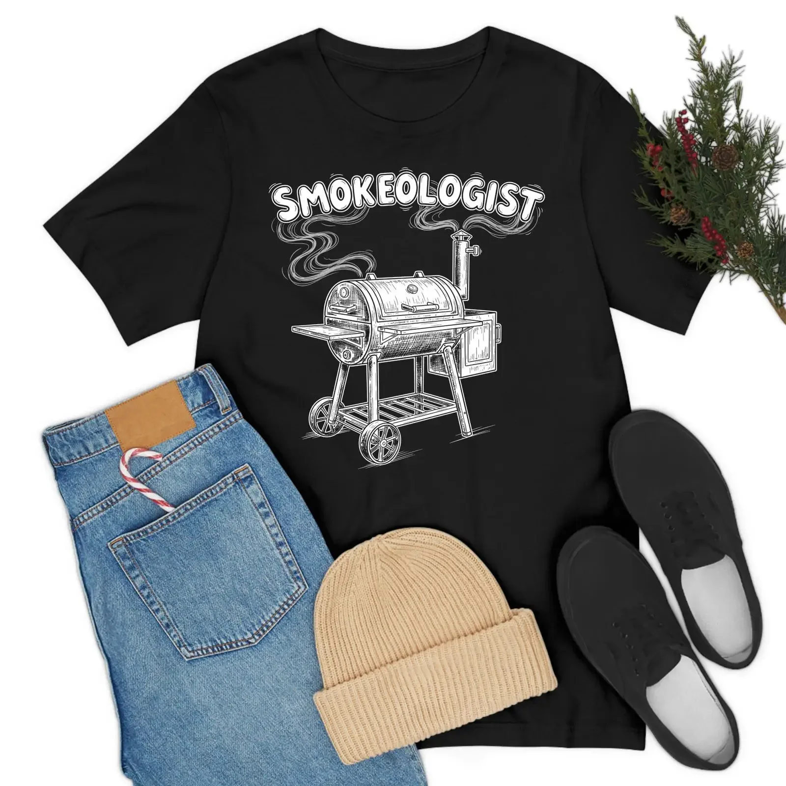 Smokeologist Funny Pitmaster BBQ Smoker Grilling T Shirt vintage Washed Comfortable Stretched Breathable graphic Soft Versatile