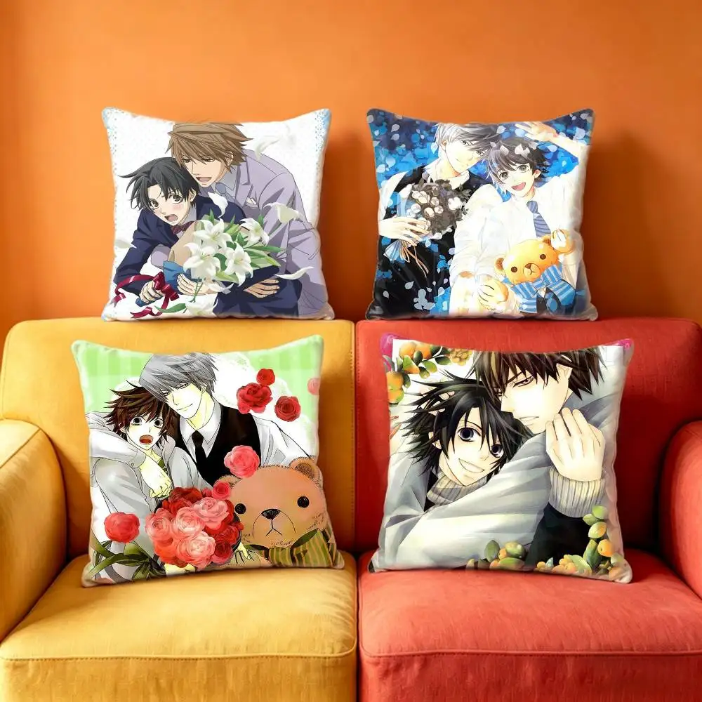 Sekai Ichi Hatsuko  Pillow Case Anti-dustmite Pillowcase Invisible zipper silky Sofa cushion cover for bedroom