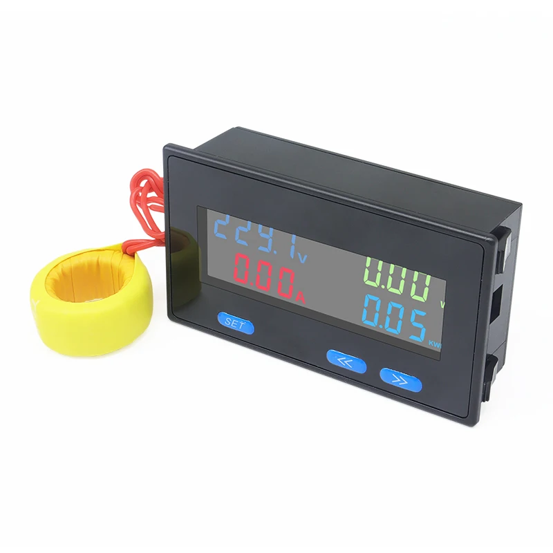100A 200A AC Single-Phase Electric Power Energy Consumption Meter Temperature Monitoring AC60-300V Voltage Current - view 2