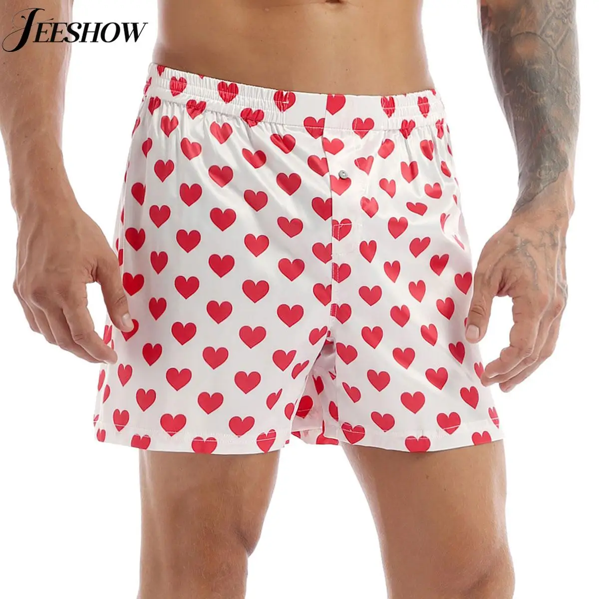 Mens Cute Printed Classic Pajama Bottoms Elastic Waistband Sleep Shorts Nightwear Lightweight Active Athletic Loose Sport Shorts