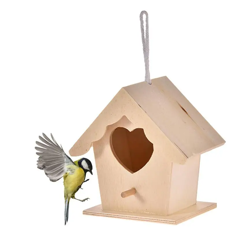 

Wooden Bird House Outdoor Hanging Wallmounted Bird Nest Parrot Cockatiels Cage Toy Birdhouse Home Decoration Gardening Pendant