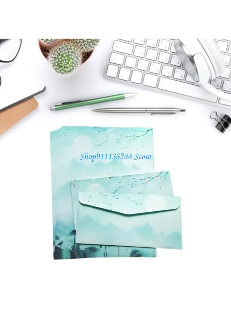 

G88D Chinese Writing Paper and Envelopes Set Stationery Paper Double Side Colored Letter Paper for Student Girls