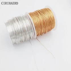 Alambre de cobre de latón chapado en oro de 14K y plata, suministros de accesorios de fabricación de joyas DIY, materiales de cuentas, 7 tipos de tamaño