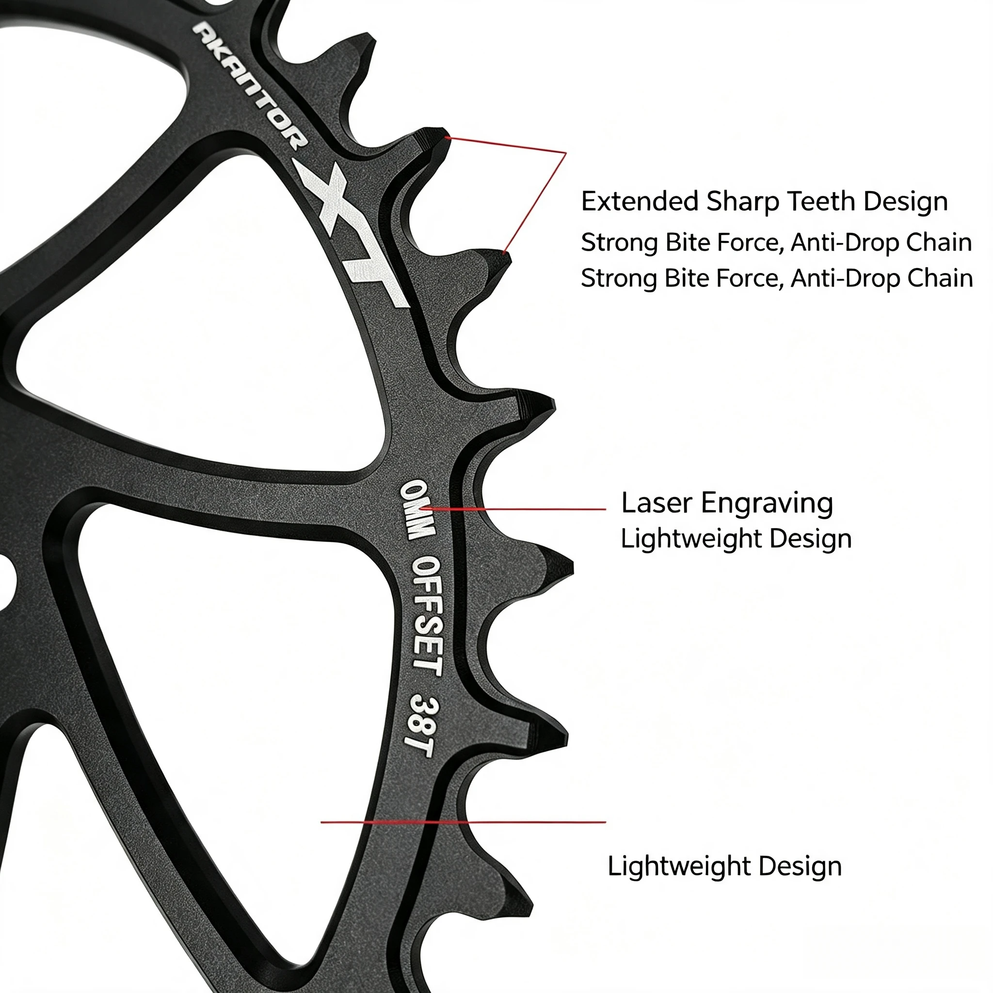 AKANTOR XT Hollowtech MTB Kurbelgarnitur 104 BCD 170mm Fahrradkurbelarm 34-40T Kettenblatt 9-12-Gang Mountainbike Kurbelsatz – Detail 12