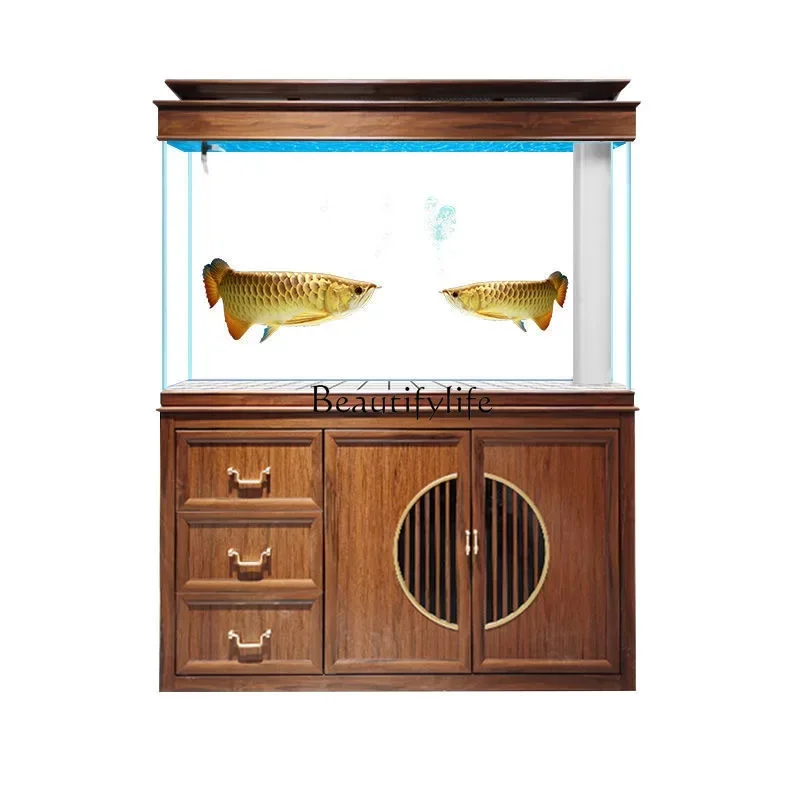 

LD33Living Room Large Floor Super White Glass 2 M Screen Bottom Filter Dragon Fish Tank Change Water Aquarium