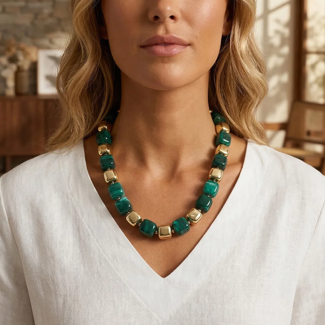 

Popular Women's Necklace Irregular Beaded Gold Simple Women's Jewelry Gift