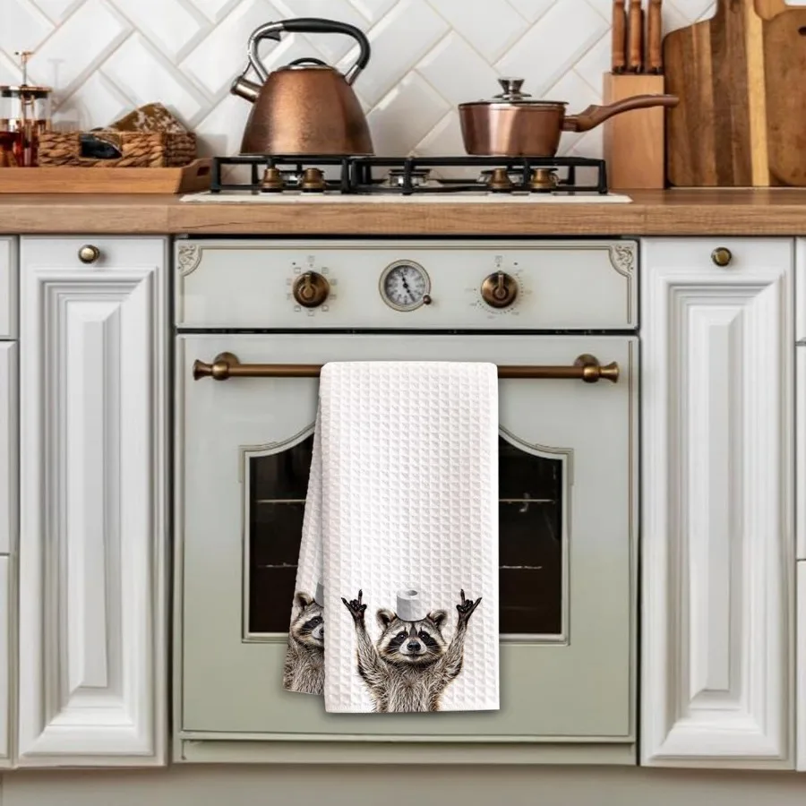 1 قطعة مناشف اليد الراكون للحمام 16x23.5 لينة ستوكات لطيف الحيوان هدايا للبالغين الراكون تحت عنوان المطبخ حمام ضيف Ro