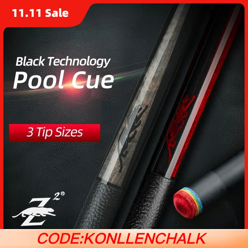 

PREOAIDR 3142 King Billard Pool Cue Maple Carbon Shaft Black Technology 12.5/11.8/10.8mm Rainbow Tip Uni-lock Joint Free Gifts
