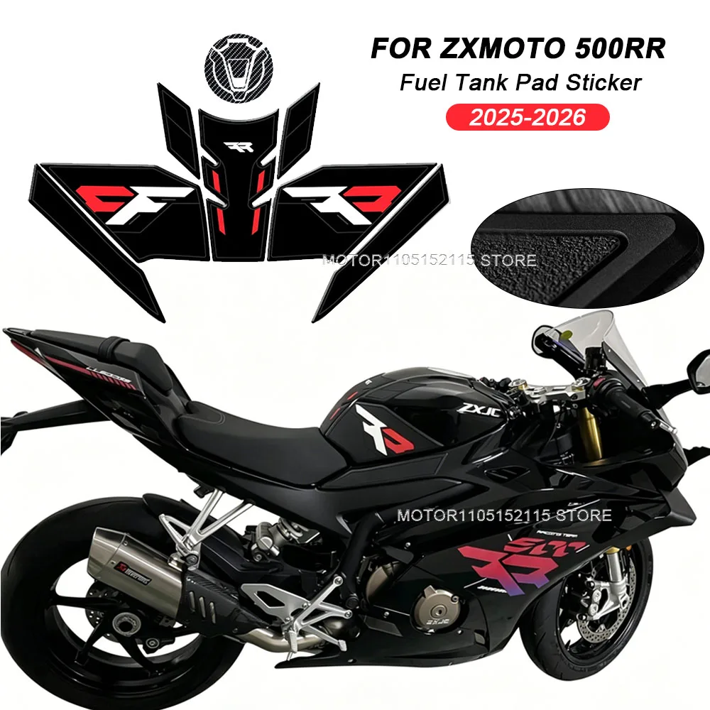 Motorcycle Accessories Decoration And Protection Rubber Gas Tank Thick Decals Fuel Tank Sticker Kits For ZXMOTO 500 RR 2025-2026