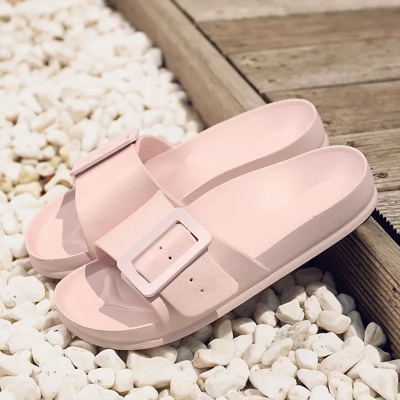 2024 New Summer Women Beach Light EVA Slipper Fashion Buckle Ladies Non-Slip Casual Outdoor Falt Sandals Female Flip Flops