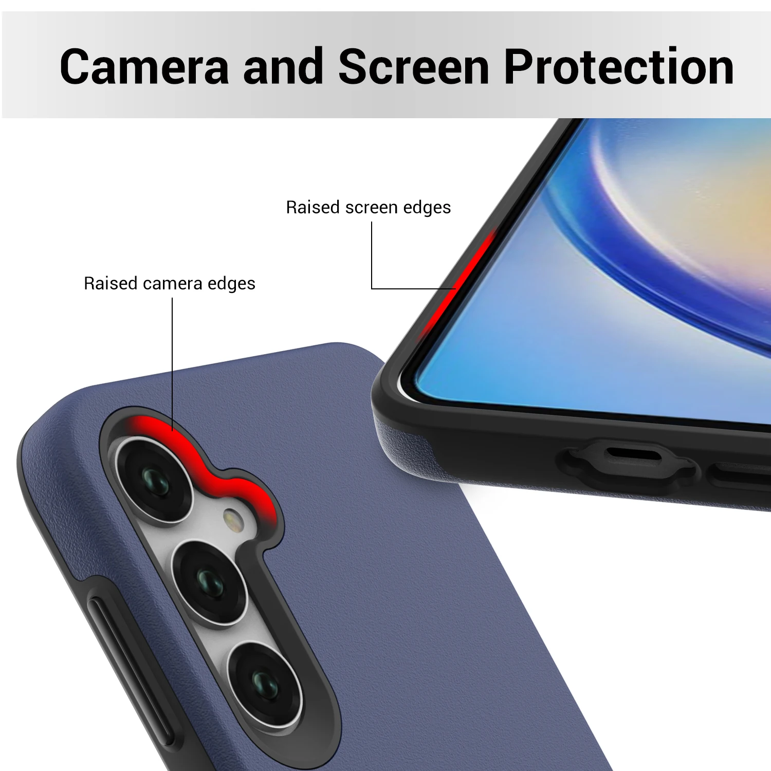 TOIKO CaZa 2 in 1 Protective Case for Samsung Galaxy A15 A25 A35 A55 5G Phone Cover Shockproof TPU PC Rugged Armor Bumper Shell