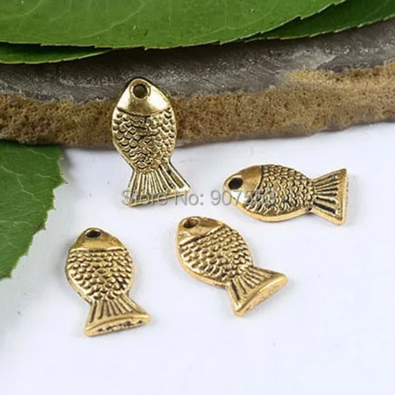 

40pcs 14*7mm Dark Gold-tone Fish Design Charms H2060 Charms for Jewelry Making