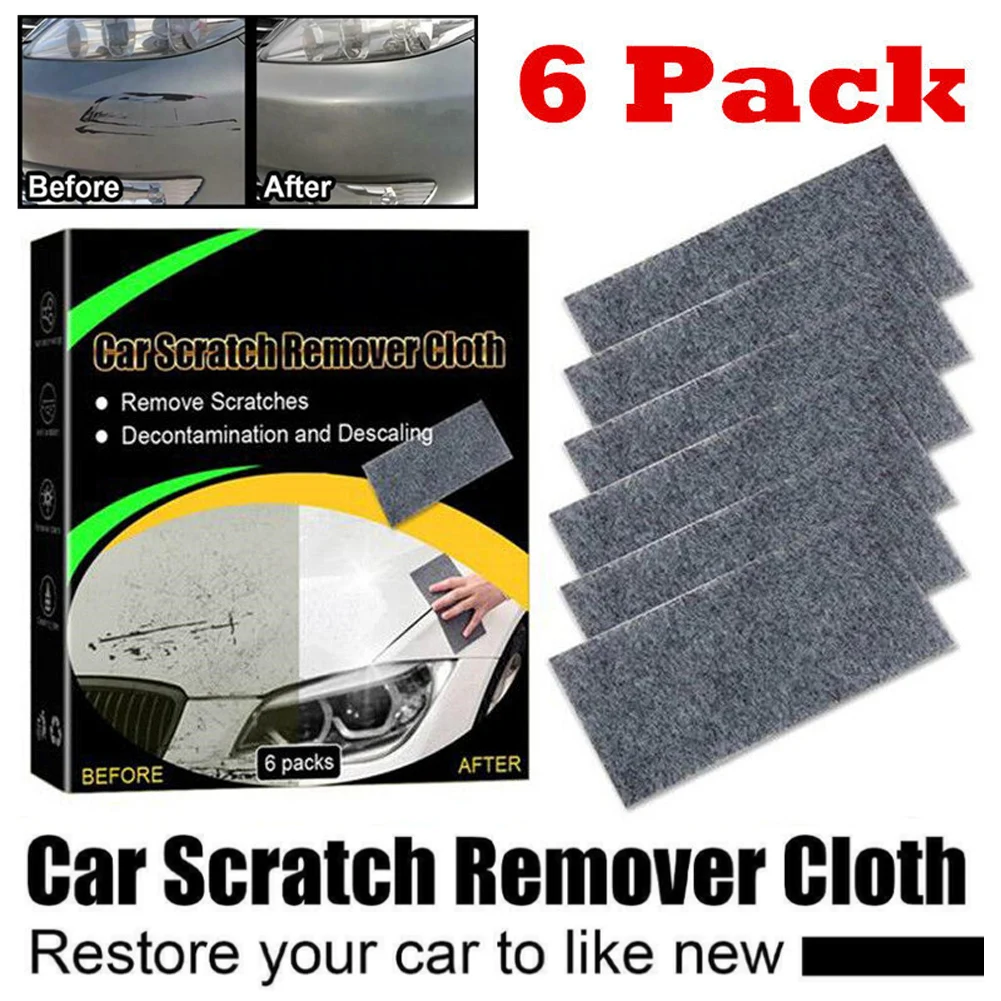 

6pcs Nano Sparkle Cloth Car Scratch Repair Cloth Magic Cloth Car Detailing Scratch Remove Stubborn Residuals Minor Scratches