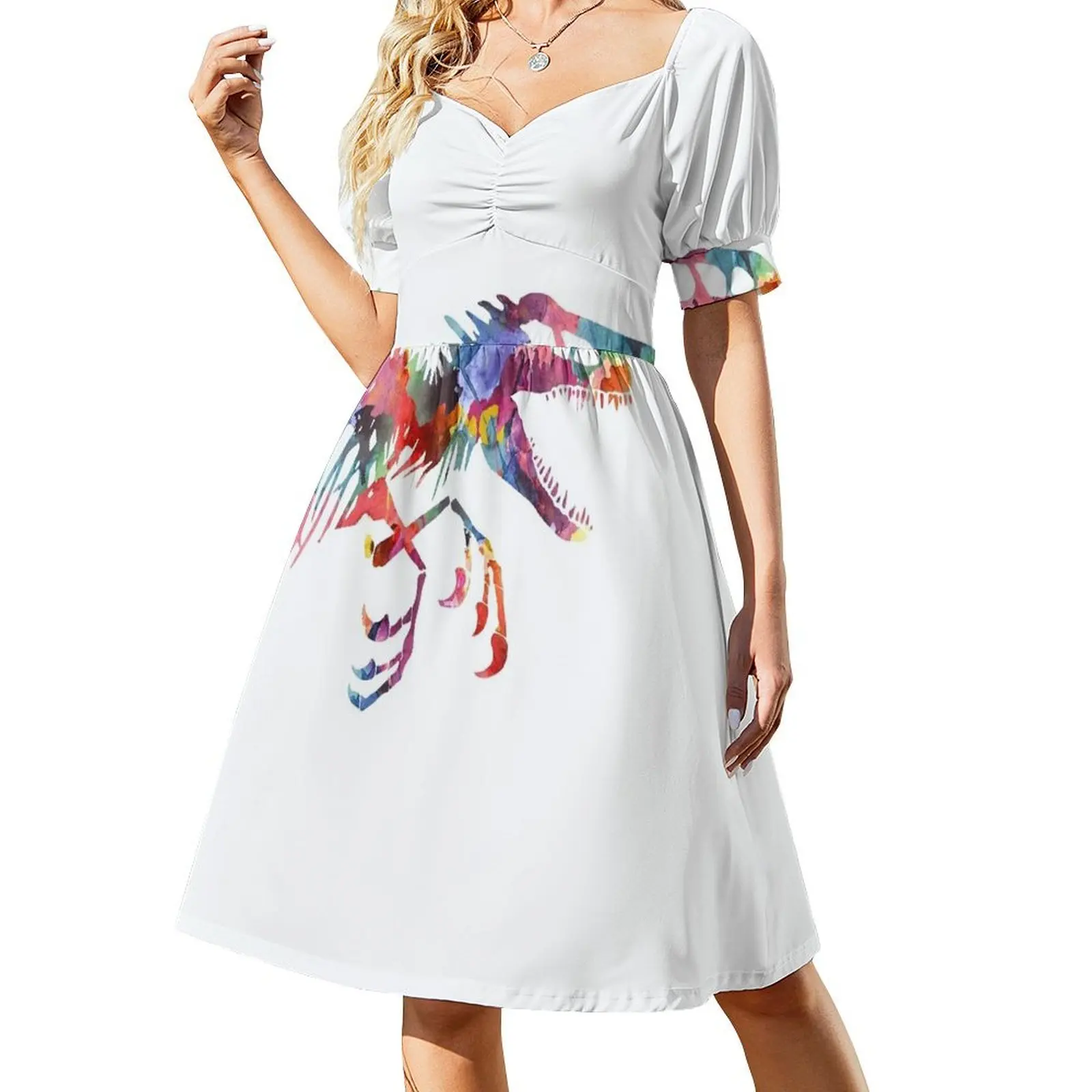 

Funko-Indoraptor Short-Sleeved Dress summer dress woman 2025 Cocktail of dresses women's summer clothing 2025