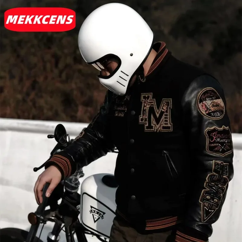 McKenstein Retro Motorcycle Cruising Full Helmet Small Helmets Body Soldier Electric Vehicle Full Cover All Season helmet image 3