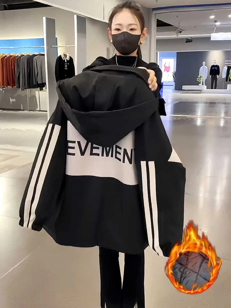 

Casual Thiened Women's Jaet 2026 Autumn Winter New Sle Windbreaker Coat Baseball Sle Cotton Clothes Windproof Coat