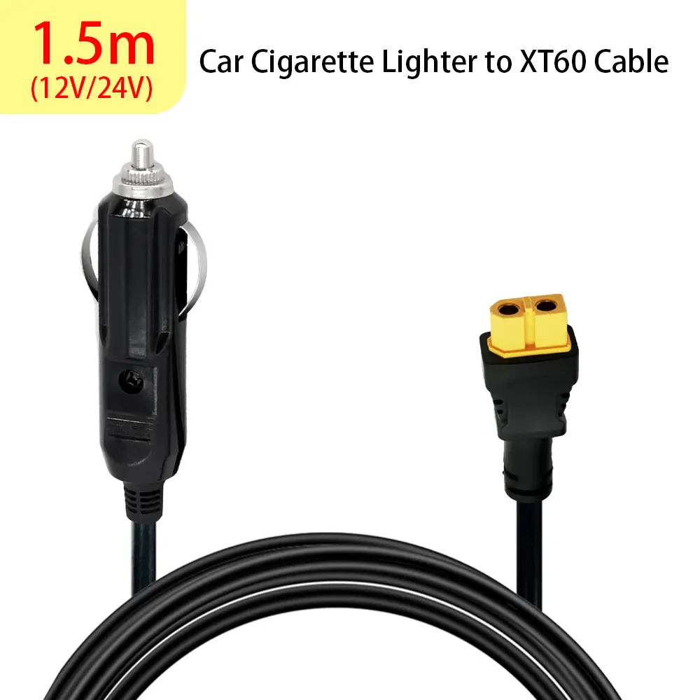 1.5M XT60 Car Cigarette Lighter Cable 16/14AWG Car Battery Cable Energy Storage Car Charging Cable for Automobile Supplies