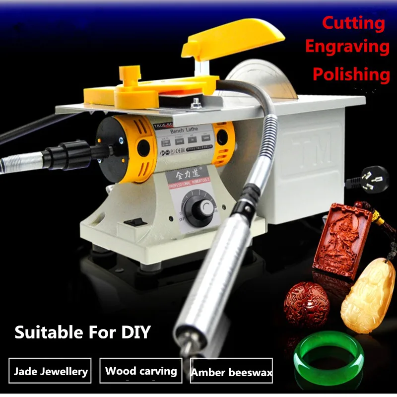 Multifunction Mini Table Saw Stone Polisher Jade Engraving Machine Grinding Polishing Machine Jade Cutting Machine 220V