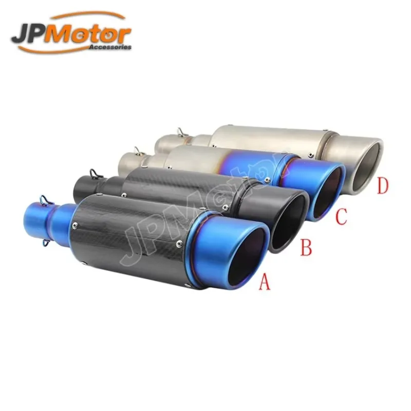 

STLF 51mm Titanium Blue Carbon Fiber Motorcycle Exhaust Muffler With DB Killer