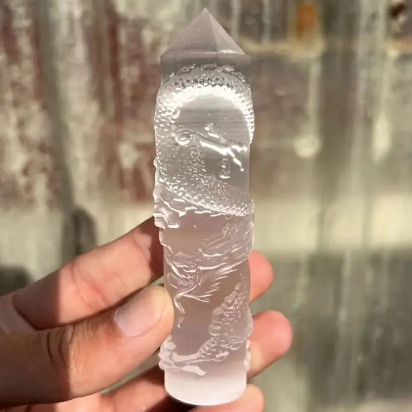 

Natural Stones Selenite Dragon Tower Energy Crystals Point Wand Healing Crystal Gypsum Pyramid Protection Witchcraft Chakra