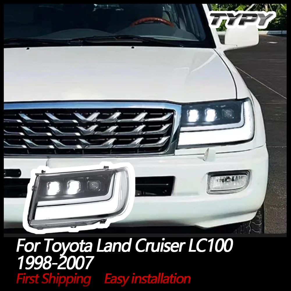 

Автомобильный фонарь TYPY для Toyota Land Cruiser LC100 1998-2007, светодиодные фары для проектора, дневные ходовые огни, автоаксессуары