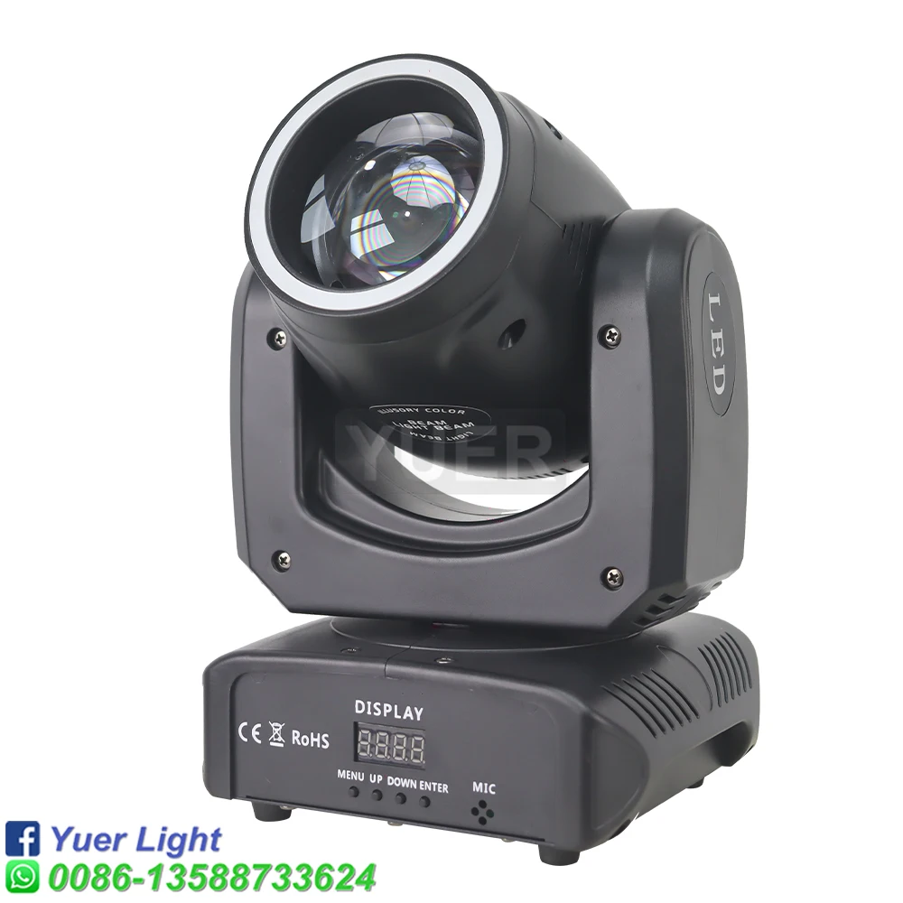 YUER 120W Beam Spot Moving Head Light DJ Stage Lighting With Aperture 18 Prism DMX512 For DJ Disco Party Club Stage Effect Lamp